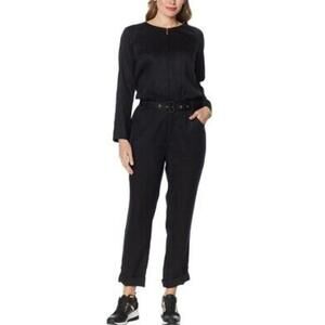 IMAN Global Jumpsuit Black Womens Size 1X Relaxed Longsleeve